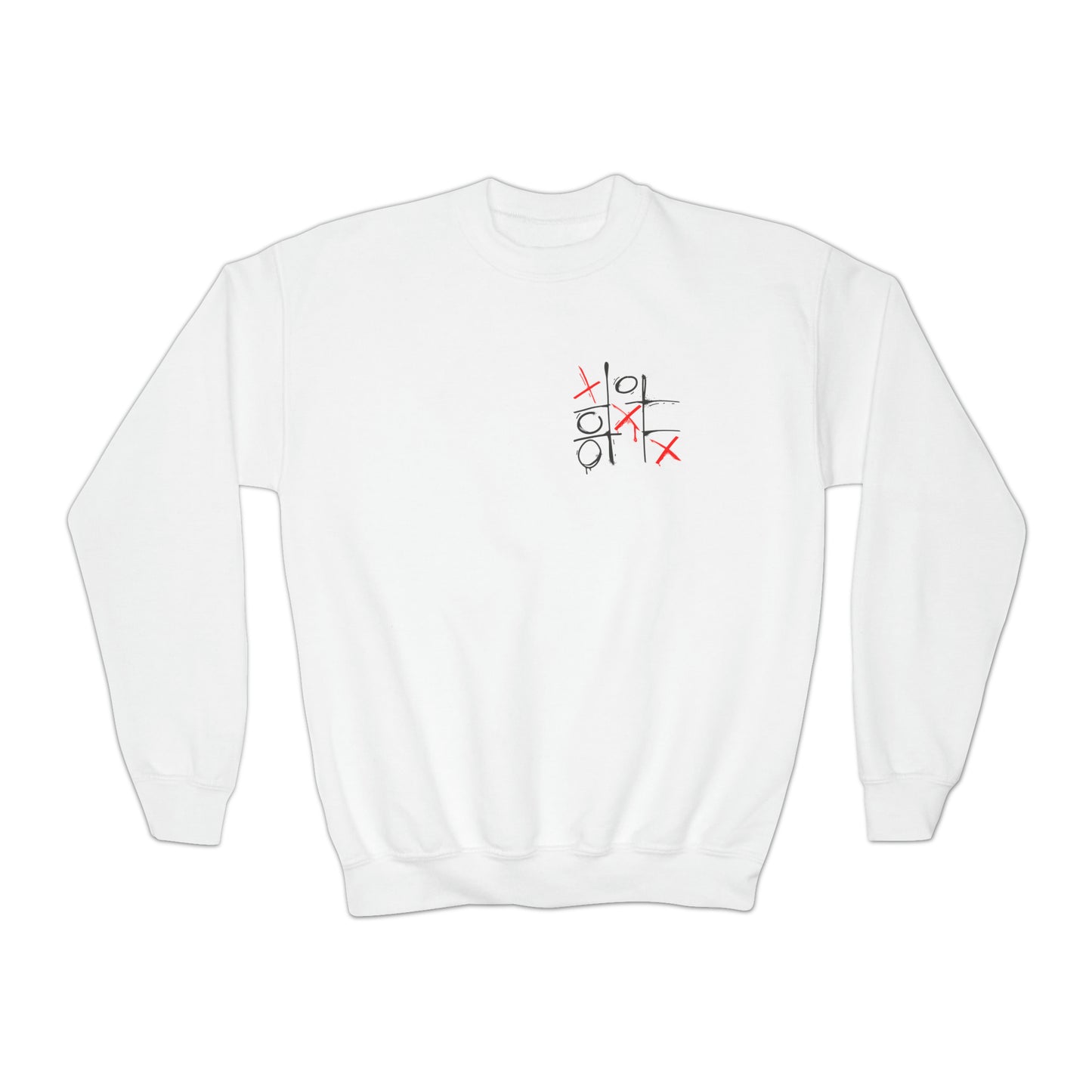 Youth Tic Tac Toe Valentine Crewneck Sweatshirt