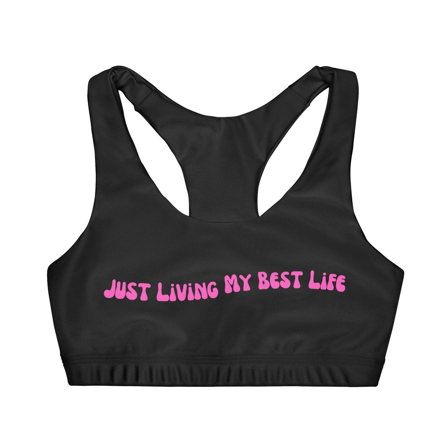 Youth "Living My Best Life" Double Lined Seamless Sports Bra