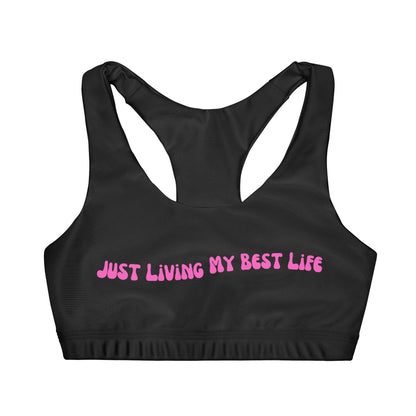 Youth "Living My Best Life" Double Lined Seamless Sports Bra