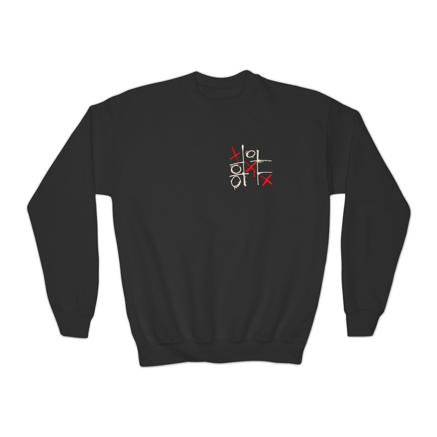 Youth Tic Tac Toe Valentine Crewneck Sweatshirt