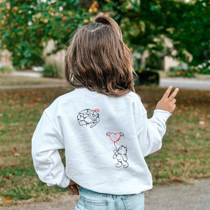 Youth Tic Tac Toe Valentine Crewneck Sweatshirt